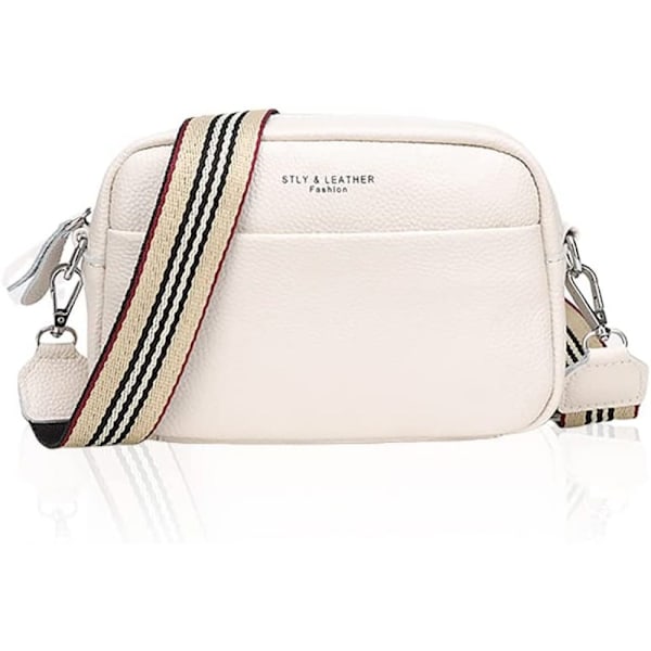 Crossbody taske til kvinder - Læder håndtaske med bred rem
