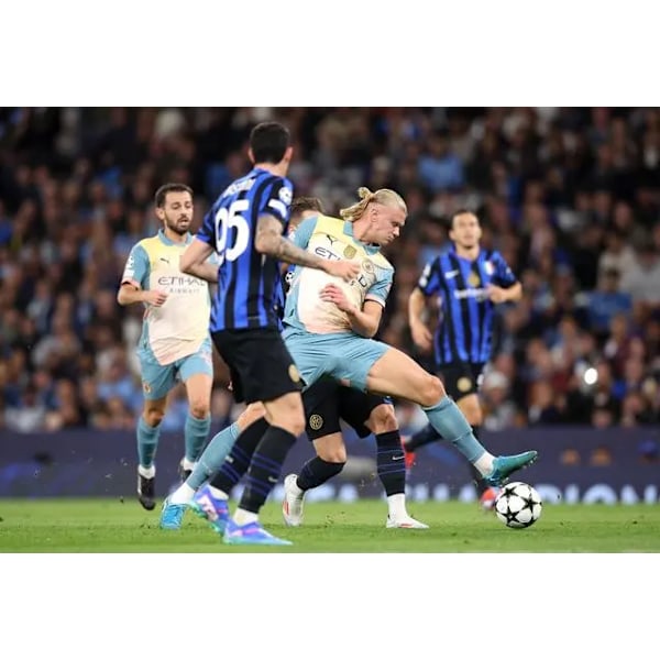 Manchester City Borte Fotballdrakt Barn 2024-2025 med Sokker NR.9 Haaland 16