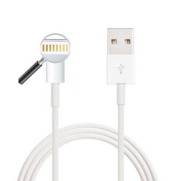 2 meter högkvalitativ Apple Lightning USB-kabel till iPhone och iPad White Vit