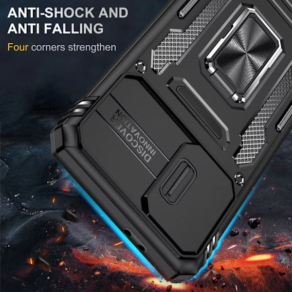 Samsung S24 - Skal CamShield / Kameraskydd Kickstand Svart Galaxy S24