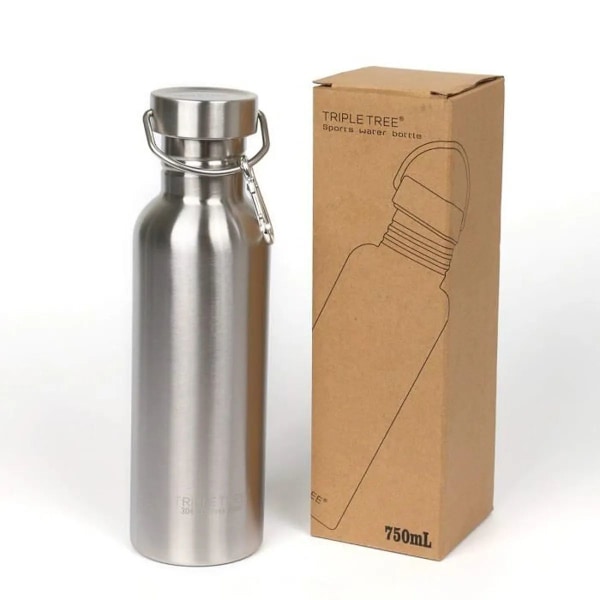 Ruostumattomasta teräksestä valmistettu pullo 750ml Urheilu Vesipullo Teräskurpitsa