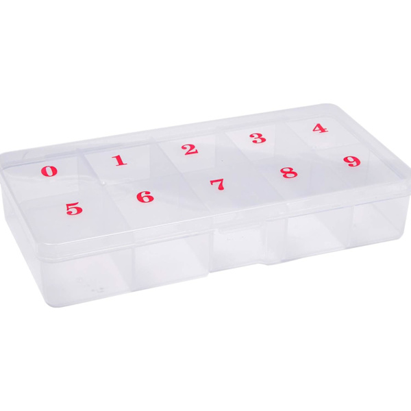 2-pack 10 fack fack förvaring för falska nagelspetsar, förvaringslåda för nagelspetsar, plastförvaringslåda för nagelkonst