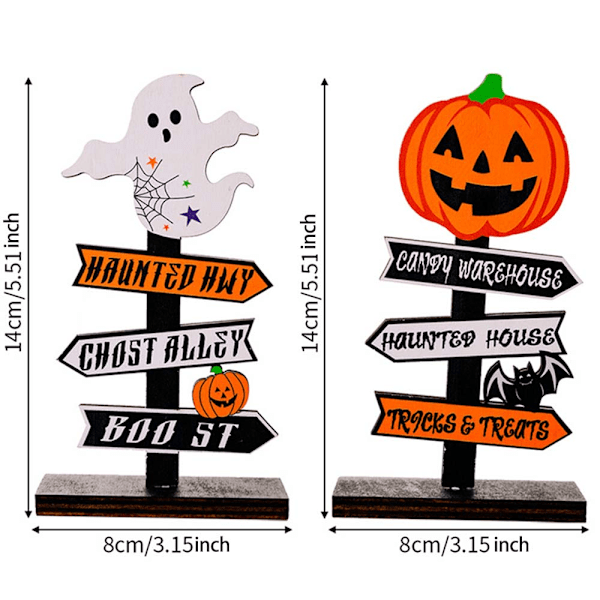 Halloween Dekoration Træ Pynt Græskar Spøgelse MiddagsBord Dekor B