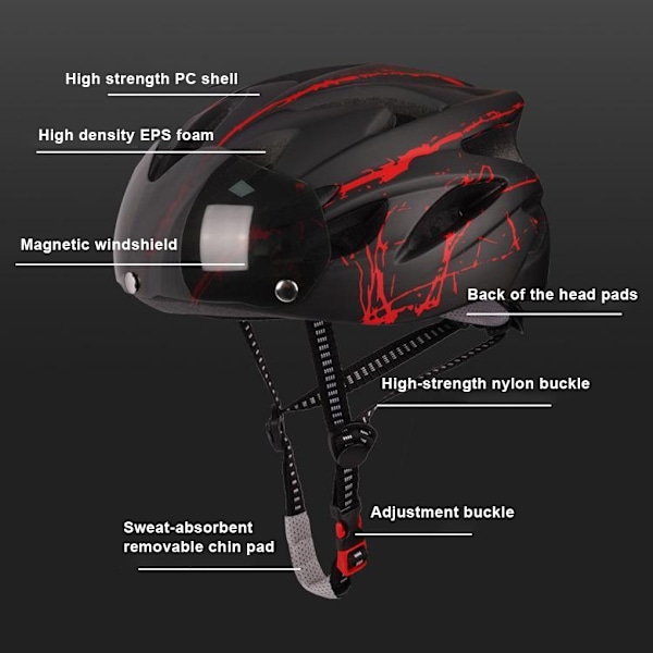 Justerbar lättviktscykling för säkerhet och komfort Mountain[mo] Black red