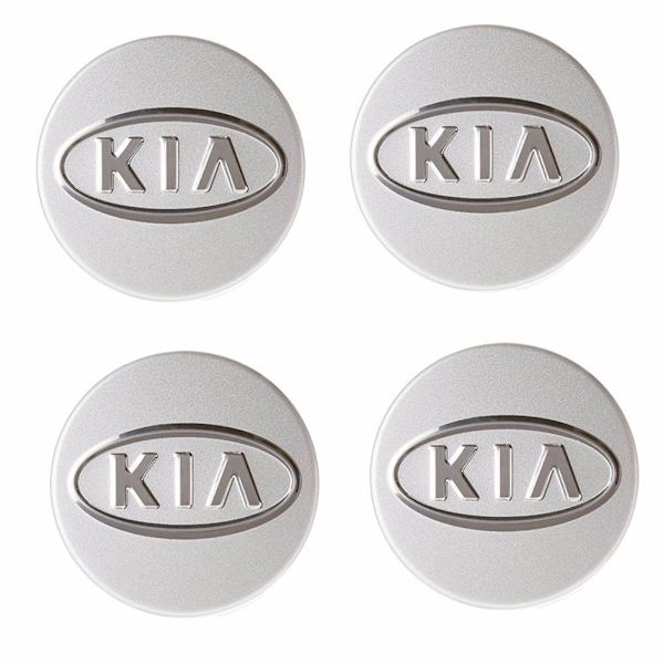KIA01 - 58MM 4-pack Navkapslar KIA Silver Silver one size