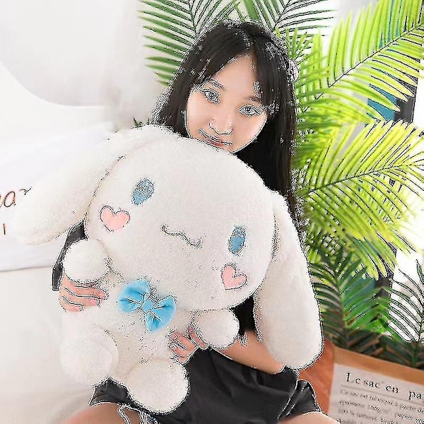 Sanrio Fluffy Cinnamoroll Plysj Stor Leke Fyllt Anime Mocha Mjölk Myk Dukke - WELLNGS 30cm