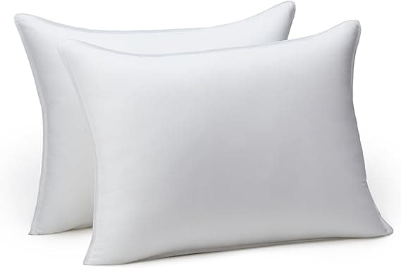 Amazon Basics Kuddar med dunalternativ för mage- och ryggsovare, mjuk densitet, standard, 2-pack, vit, 66 cm L x 51 cm B