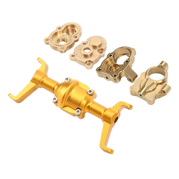 Främre Axelhus Styrkopp CNC RC Bil Metall Främre Axelhus Set för FMS för Xiaoqi FCX24 1/24 Halv RC Bil Guld