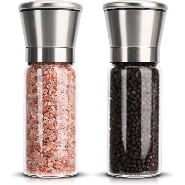 Salt- og pepperkvernsett i rustfritt stål