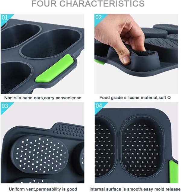 Bullform, baguettebakplåt, non-stick silikonbakning