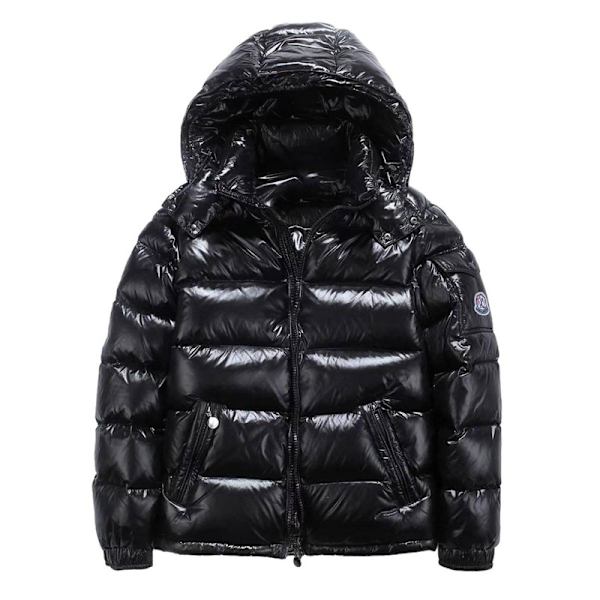 Herra Talvi Takki Kiiltävä Seisova Kaulus Vedenpitävä Huppu Untuva Takki Musta Musta black black L