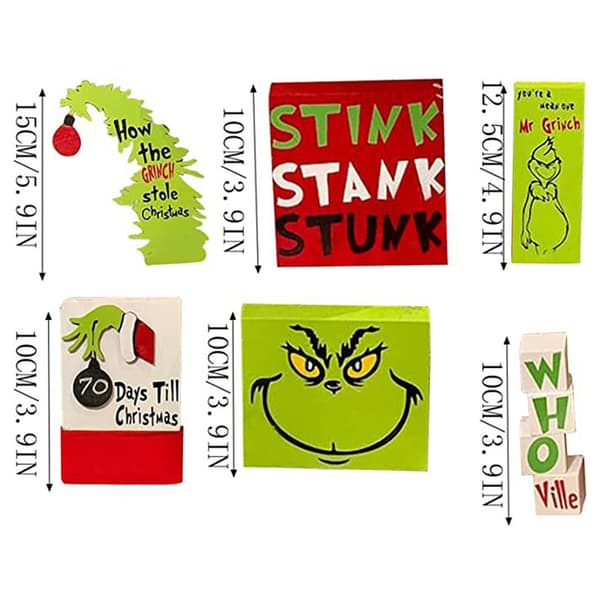 Jul Grinch Bricka Dekoration Hus Festlig Dekoration