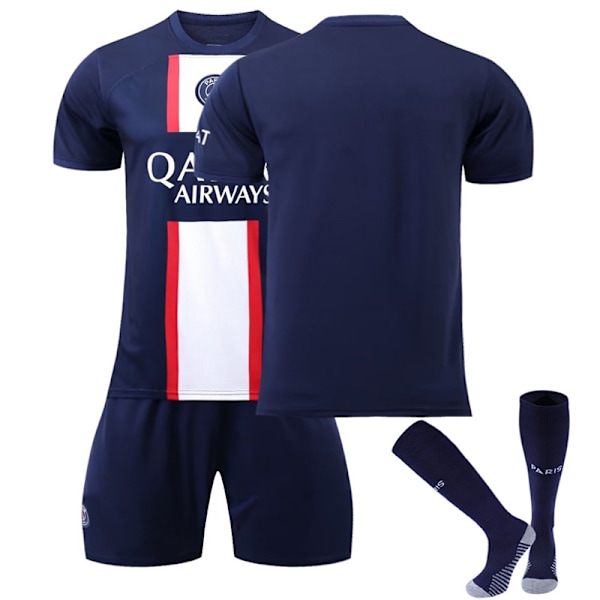 Paris 22/23 Fotballdrakter Barn Hjemmetrening T-skjorte Shorts Dress Vuxen Barn Fotballdrakter Uten Nummer Goodies Sesongsoppdatering Uten Nummer Unnumbered XS