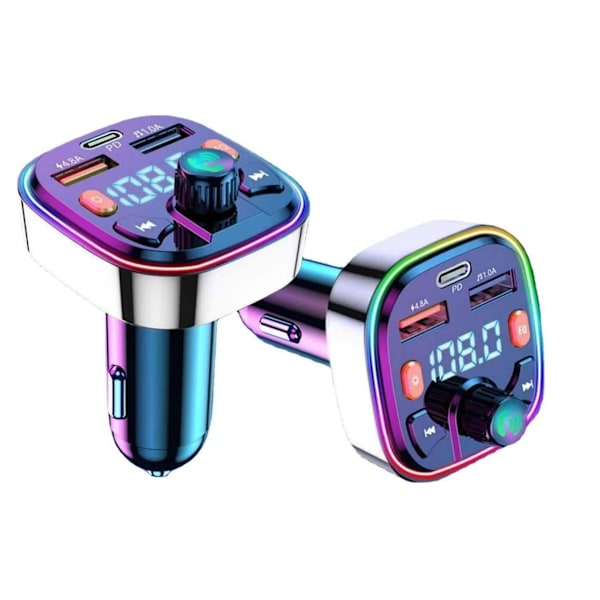 Bluetooth 5.0 Autoadapteri: FM-lähetin, PD 3.0 -pikalatauslähtö, Type-C-protokolla.