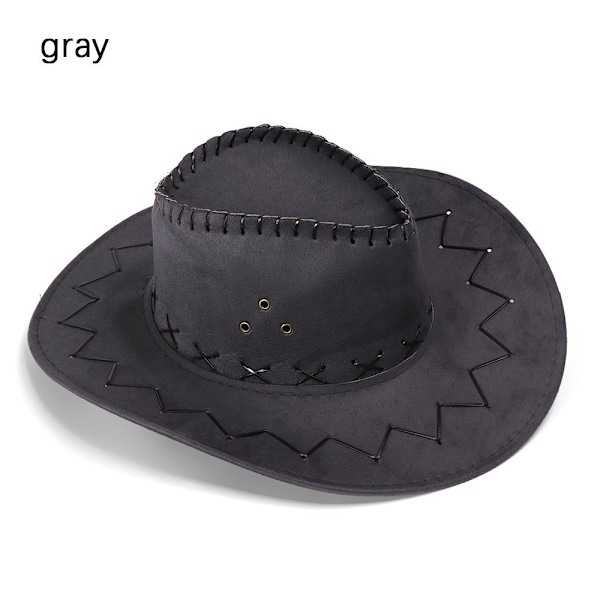 Cowboyhatter for menn og kvinner, hatter i vestlig stil, ville, elegante, nøytrale grå No, grey