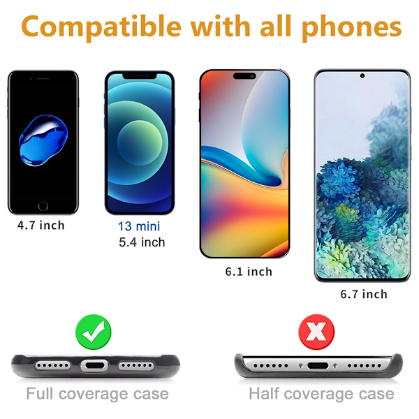 Telefon crossbody kedja mobiltelefon snodd, universell telefonkedja med fästflikar kompatibel med de flesta telefoner