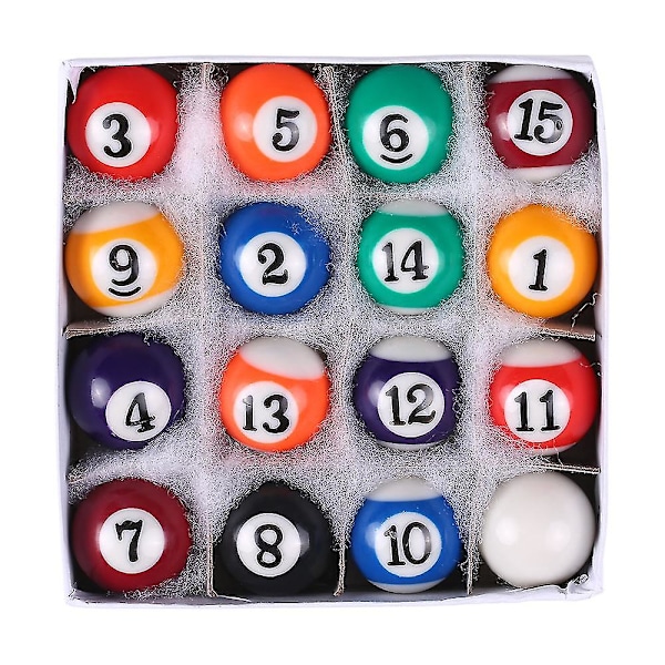 25mm Biljardbollar för Barn, Set med Små Biljardbollar i Resin