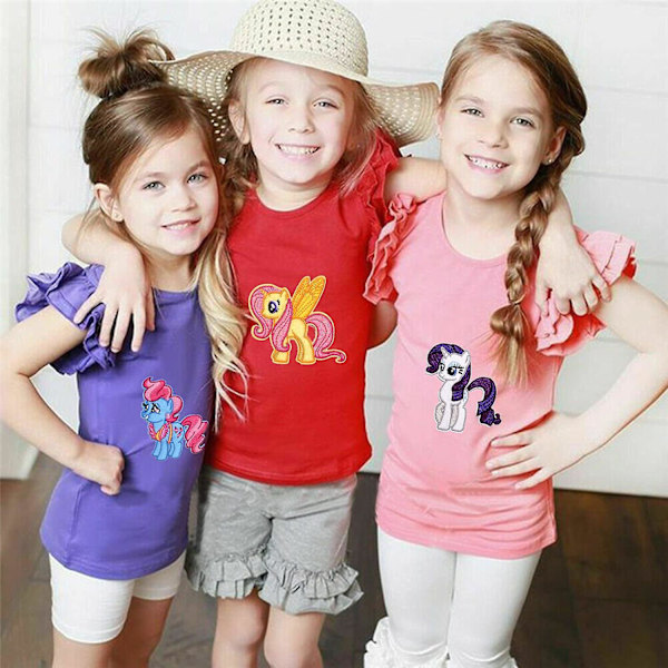 12 st Pony Strykapplikation Söta Djur Enhörning Broderade Märken DIY Kläder och Väskor--