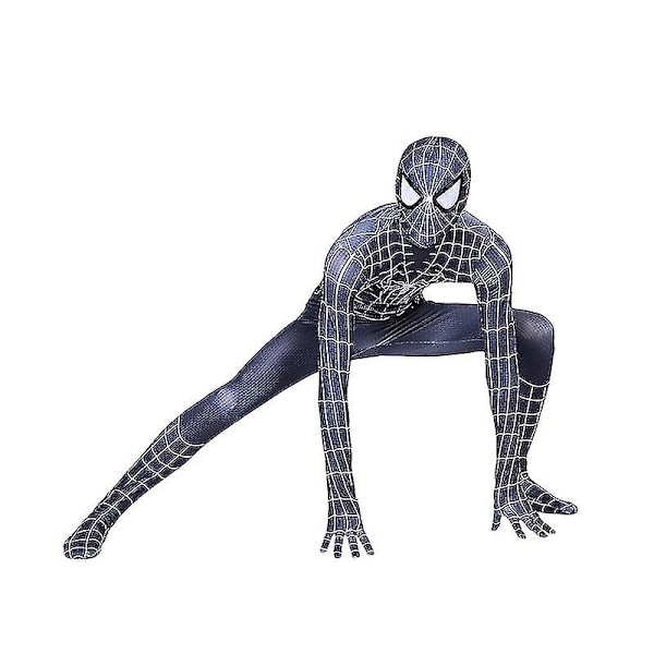 Musta Spiderman Cosplay Supersankari Puku Lapset Aikuiset Bodysuit 190 Adults (180-190cm)