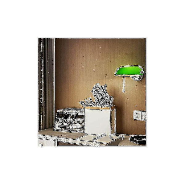 Reservelampe til banklampe, bordlampe, glaslampe, flerfarvet, reserveglaslampe, glaslampe til skrivebordslampe Grøn.-ZZY