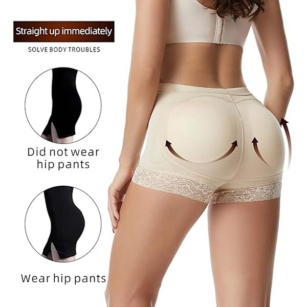 Butt Lift-trosor för kvinnor, Shapewear, Butt Enhancer, Fake Butt Underkläder, Body Shaping Apricot apricot M