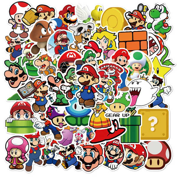 50 stk Anime Tegneserie Klistremerke Super Mario Bros Spill Skateboard Sykkel Gitar Bok Laptop Telefon Motorsykkel Vanntett Barn Klistremerke 50pcs