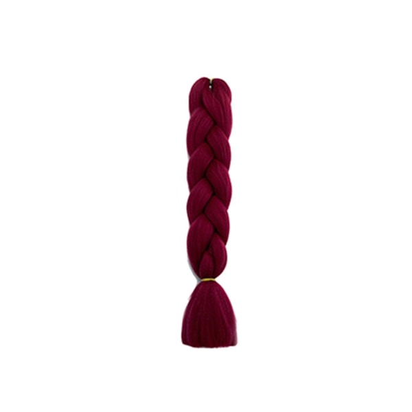 Flettehår 60 cm Hårfjærlenginger Syntetisk fiber Heklet flette Dreadlocks Flerfarget Wine Red