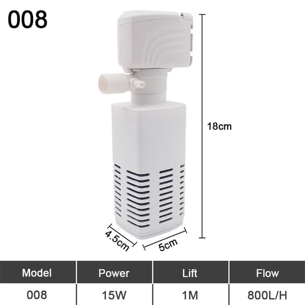 Akvariefilterpump Akvarium Dränkbar Tyst 8