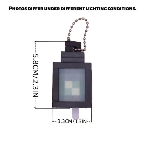 Mini Lysende Lanterne Nøglering, LED Natlys Rygsæk Charm, Perfekt Gave Lantern - White Light