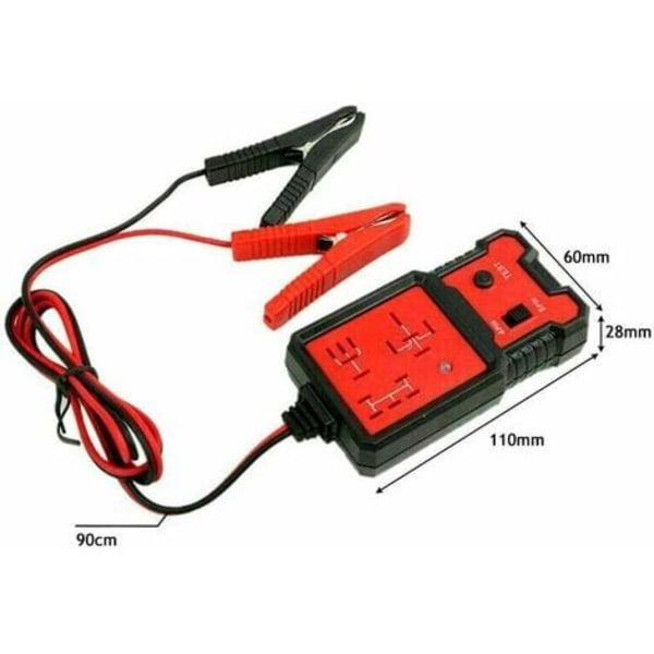 12V Bilrelé Tester Universell Bilbatteri Test Bil Elektronisk Relé Analysator Diagnoseverktøy med Krokodilleklemmer
