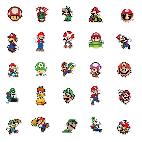 50 stk Anime Tegneserie Klistremerke Super Mario Bros Spill Skateboard Sykkel Gitar Bok Laptop Telefon Motorsykkel Vanntett Barn Klistremerke 50pcs