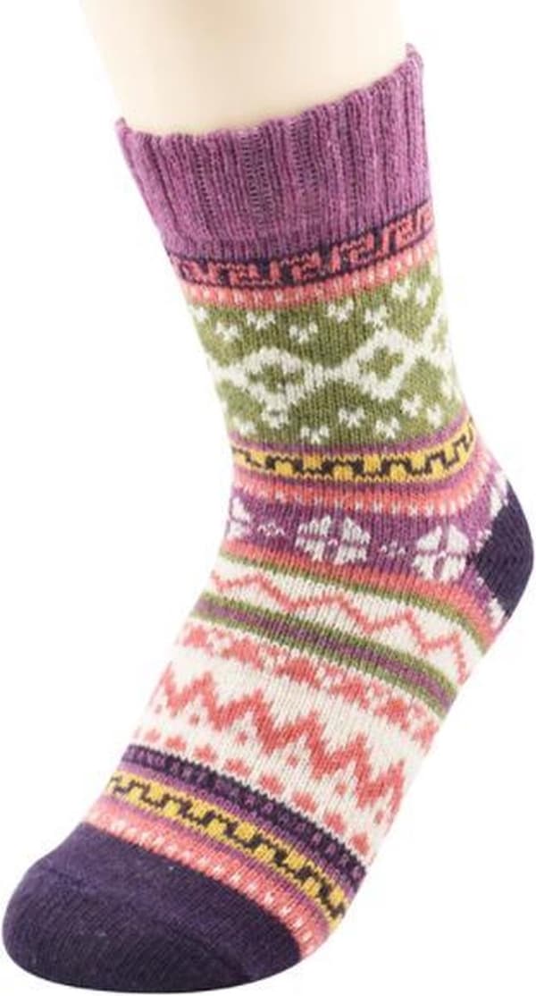 Uldne varme vinterstrømper, damestue-strømper, stil, størrelser 34-37 Retro sock set with wool 34-37