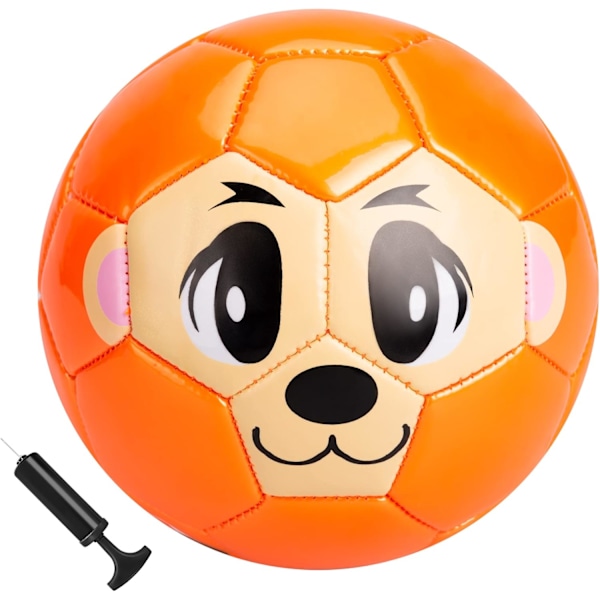 Fodbold til børn, størrelse 2, lille bold til baby, havebolde gave til børn drenge piger 1 2 3 4 5 6 år orange abe