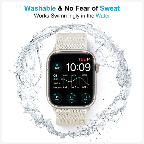 6-pakks strekkbar nylon solo loop for Apple Watch-reim serie Ultra Watch 8 7 6 5 4 3 2 1 (38/40/41 mm)
