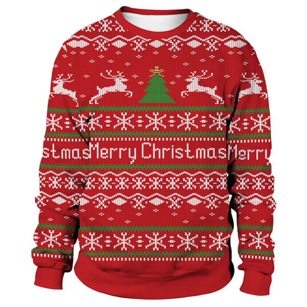 Kvinnors Jul Långärmad Tröja Xmas Casual Lös Topp E