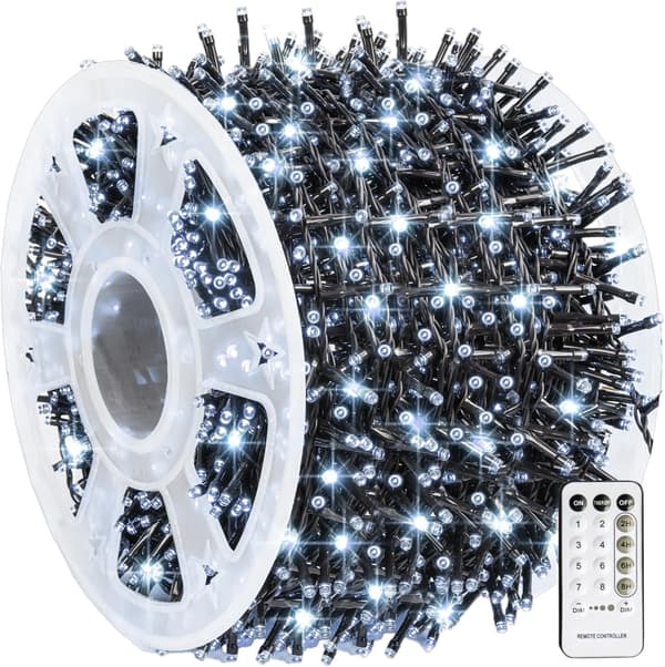 Utomhus ljusslinga, 1000 LED 100 meter, Plug-in modell Vit[mo] White 1000 LED