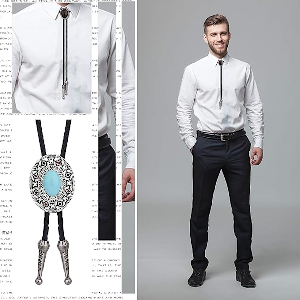 Stykker af bolo slips, herre og dame, håndlavede, cowboy, læderslips, western, Native American, original, 101cm【mo】