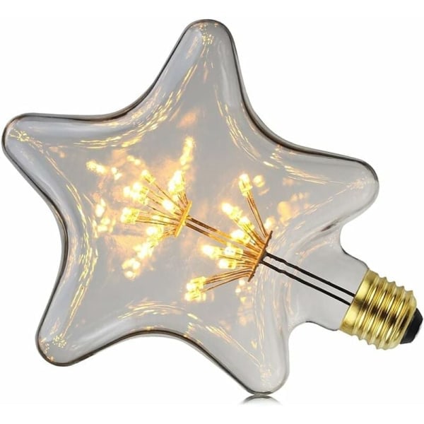 Vintage LED-pære 3 W - 2200 K - varm gul - E27 (stjerne)