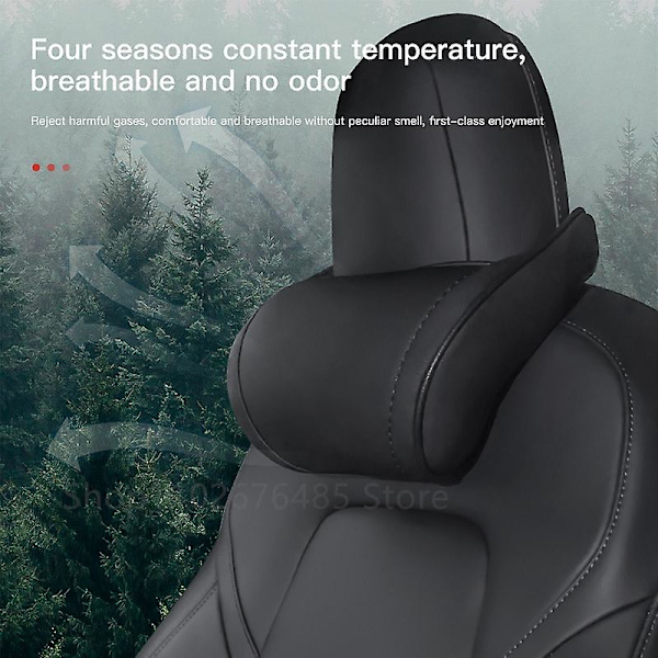 Nahkainen auton niskatuki Tesla Model 3 X S Y 2022 vyöttyyny matkaniskatyynyt Tesla Model Y 2023 Auton sisustustarvikkeet beige headrest