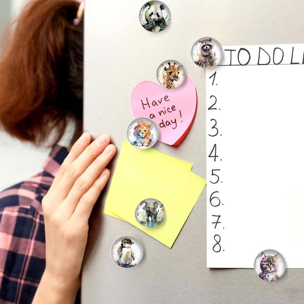 (30 mm) 12 st djurkylskåpsmagneter, 3D kylskåpsmagnet, platt magnet, magneter för whiteboard, whiteboardmagnet