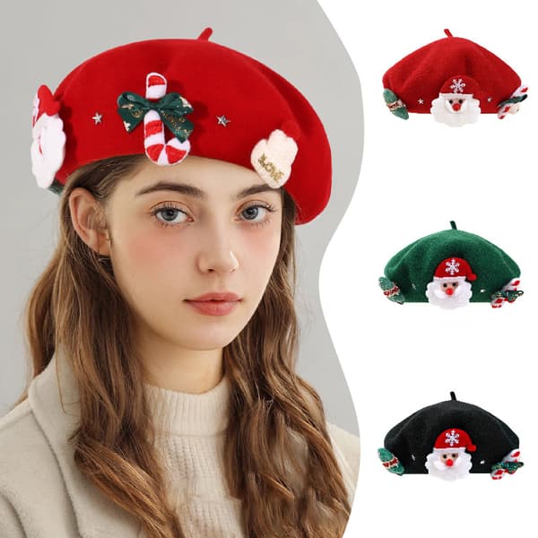 Jouluhattu Punainen Vihreä Baretti Talvi Lämmin Päähine Sweet e Wool A2 A2 A2 onesize