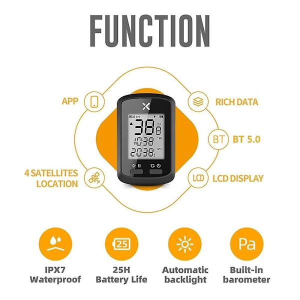 Smart GPS Cykelcomputer Trådløs Digital Speedometer Xoss