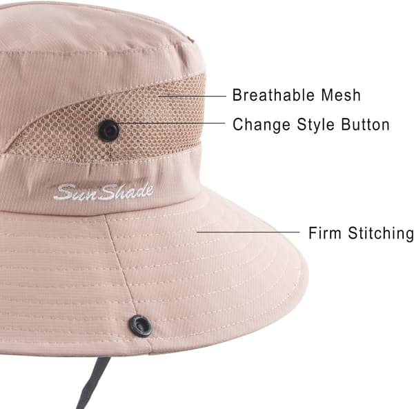 Dame solhatt med hestehale UV-beskyttelse sammenleggbar bred brem