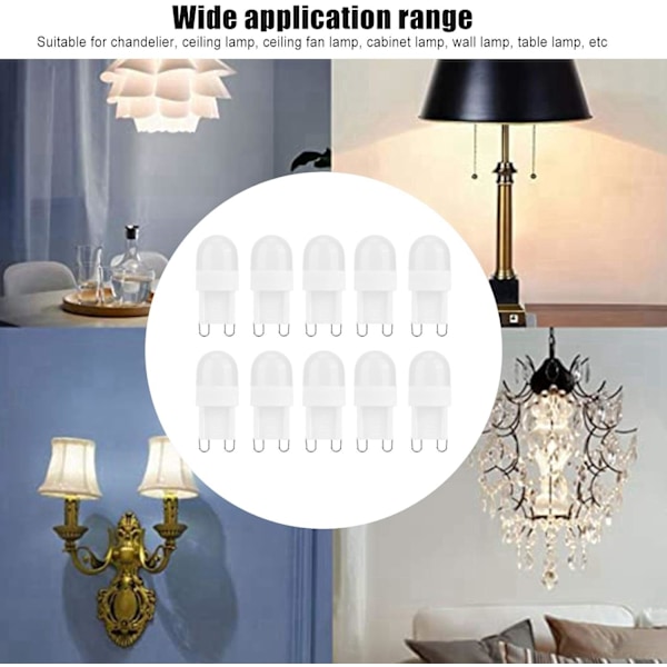 10 stk. LED Dæmpbar Pære, G9 150LM 1.5W 2LED Varmt Lys Øjenbeskyttelse LED Pærer, 30 Watt Halogen Ækvivalent til Lysekrone Væglampe