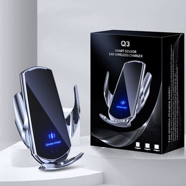 Ny stil Mobilholder Bil med Smart Sensor & QI opladning