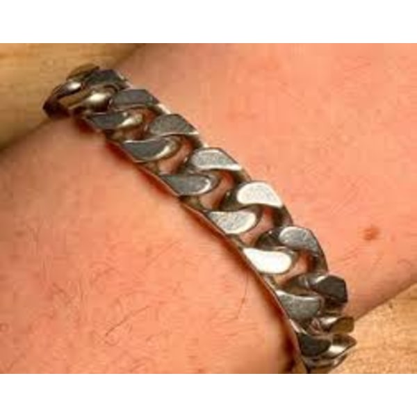 Herre Titanium Stål Armbånd Sekssidet Poleret Cubansk Armbånd Simpel Personlighed Smykke (Sølv) silver