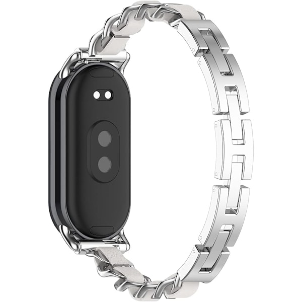 Kompatibel med Xiaomi Mi Smart Band 8 Armbånd Metall Justerbart Vevd Armbånd Smartklokke Armbåndstilbehør for Kvinner Menn Erstatningsrem