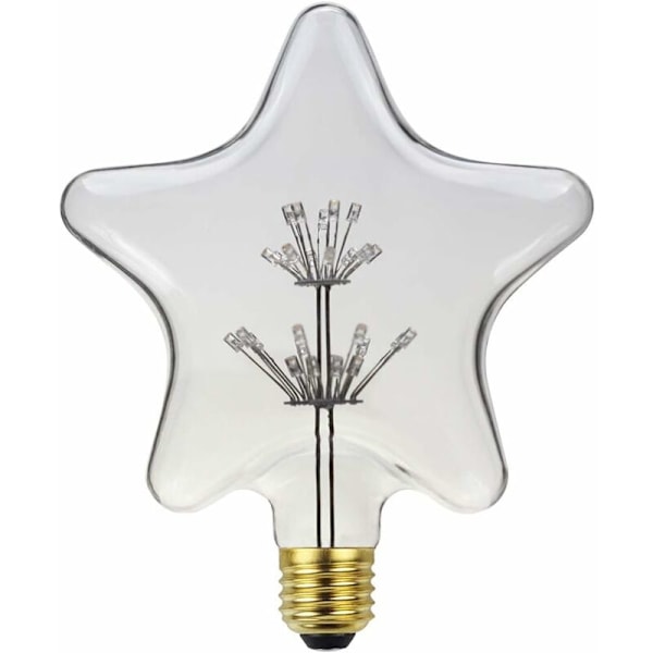 Vintage LED-lampa 3 W - 2200 K - varmgul - E27 (stjärna)