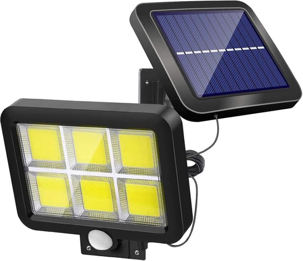 Kraftig utendørs solcellelampe med bevegelsessensor 120 LED vanntett