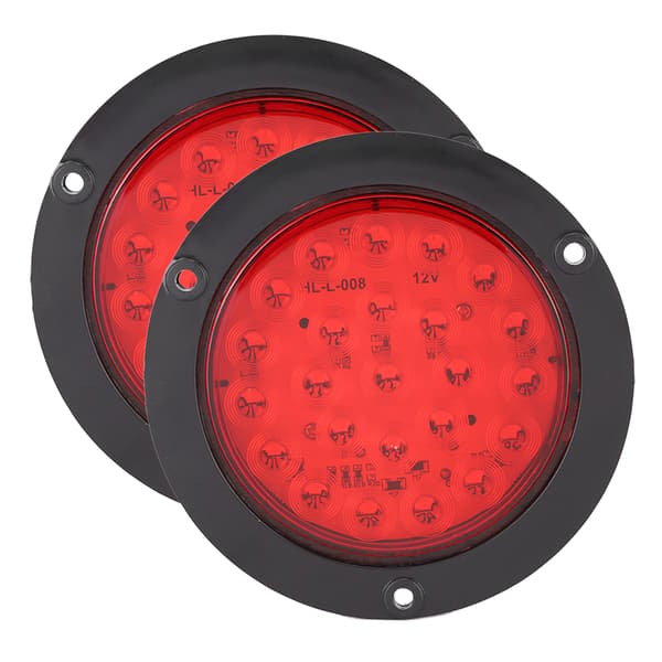 2 stk 24 LED-lamper 4 tommer Vanntett Plast Sidemarkør Runde Lamper Trailer Lastebil Baklys 0.5